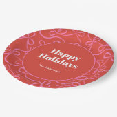 Modern Holiday Bold Red & Pink Ribbon Pattern Papieren Bordje (Gekanteld)