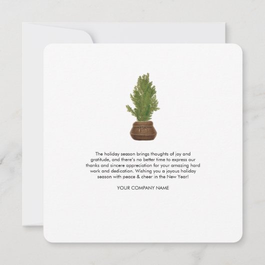 Modern Holiday Business Logo Christmas Tree Kaart (Achterkant)