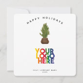 Modern Holiday Business Logo Christmas Tree Kaart (Voorkant)