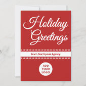 Modern Holiday Card | Upload Logo & Message Feestdagenkaart (Voorkant)