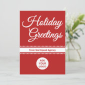 Modern Holiday Card | Upload Logo & Message Feestdagenkaart (Staand voorkant)