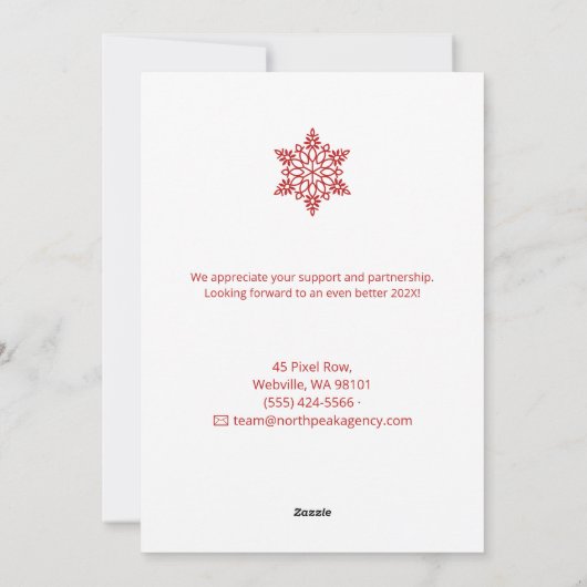 Modern Holiday Card | Upload Logo & Message Feestdagenkaart (Achterkant)