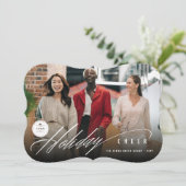 Modern Holiday Cheer Photo Business Vakantie Kaart (Staand voorkant)