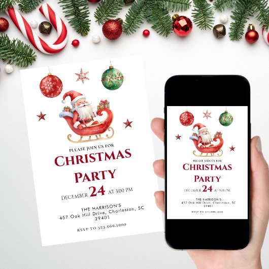 Modern  Holiday Christmas Dinner Kaart