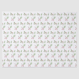 Modern Holiday Christmas Greenery Botanical Berry Tissuepapier