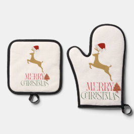 Modern Holiday Christmas Ovenwant & Pannenlap Set