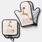 Modern Holiday Christmas Ovenwant & Pannenlap Set (Voorkant / Achterkant)