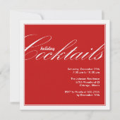 Modern Holiday Cocktail Party Invitation - Rood Kaart (Voorkant)