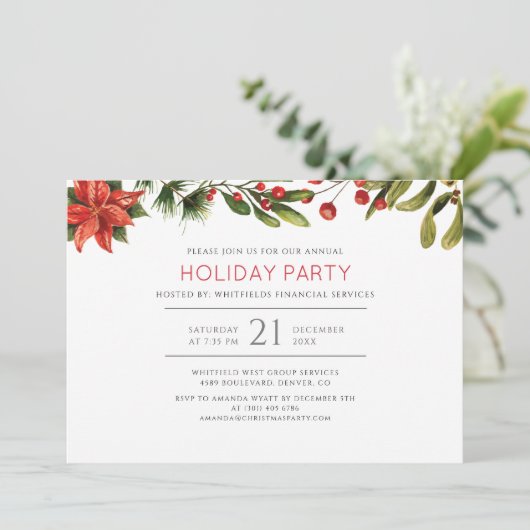 Modern Holiday Corporate Kerstfeest Kaart (Staand voorkant)