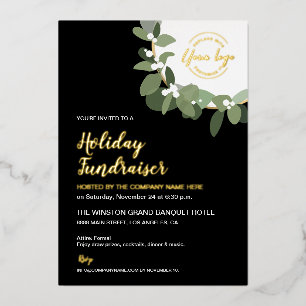 Modern Holiday Corporate logo Fundraiser Gala Gold Folie Feestdagenkaart