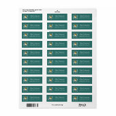 Modern Holiday Dove Blauwgroen groen retouradres Etiket (Full Sheet)