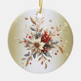 Modern Holiday Flowers Ornament