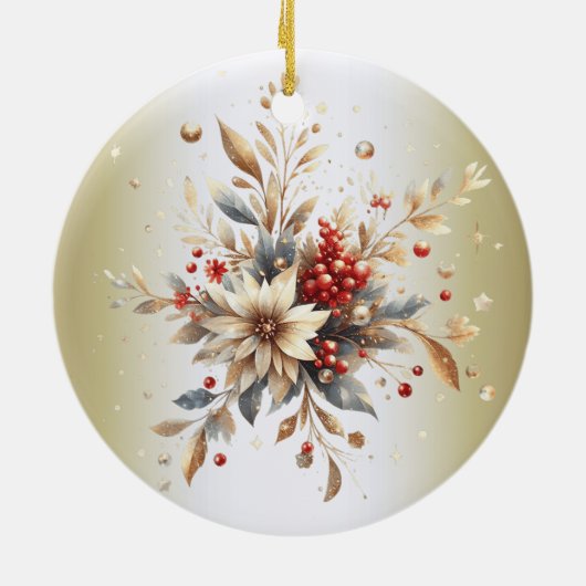Modern Holiday Flowers Ornament (Achterkant)
