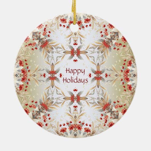 Modern Holiday Flowers Ornament (Achterkant)