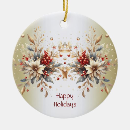 Modern Holiday Flowers Ornament (Voorkant)