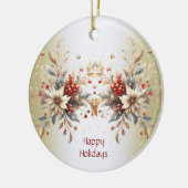 Modern Holiday Flowers Ornament (Links)