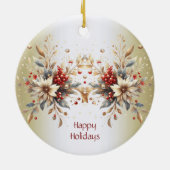 Modern Holiday Flowers Ornament (Achterkant)