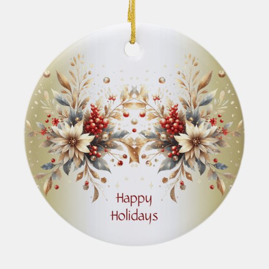 Modern Holiday Flowers Ornament (Achterkant)