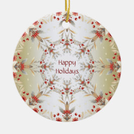 Modern Holiday Flowers Ornament