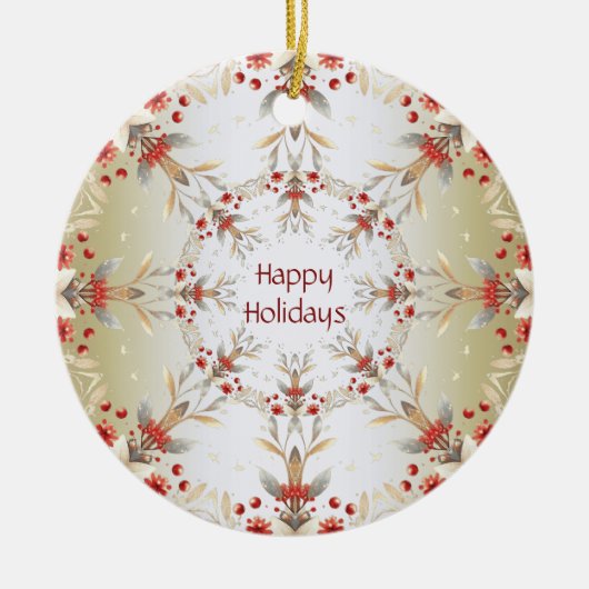 Modern Holiday Flowers Ornament (Voorkant)