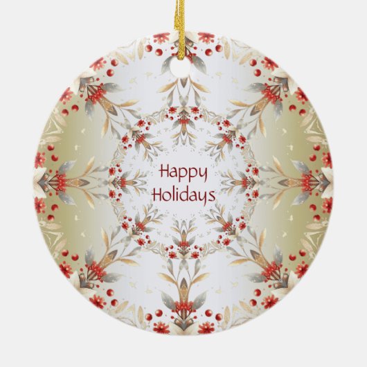 Modern Holiday Flowers Ornament (Achterkant)