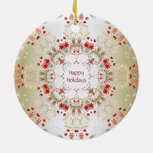 Modern Holiday Flowers Ornament (Achterkant)