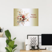 Modern Holiday Flowers Poster (Thuiskantoor)