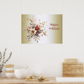 Modern Holiday Flowers Poster (Keuken)