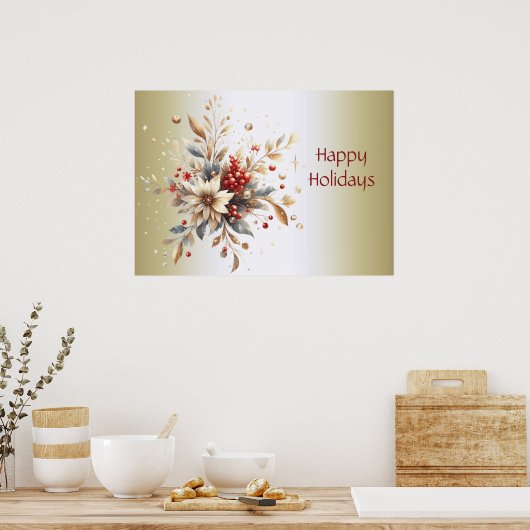 Modern Holiday Flowers Poster (Keuken)