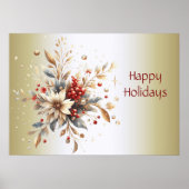 Modern Holiday Flowers Poster (Voorkant)