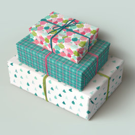 Modern Holiday Gift Wrap Set Inpakpapier Vel