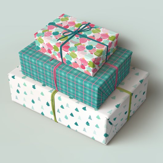 Modern Holiday Gift Wrap Set Inpakpapier Vel