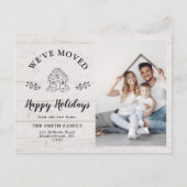 Modern Holiday Gingerbrood House Photo Moving Aankondigingskaart (Voorkant)