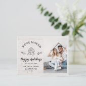 Modern Holiday Gingerbrood House Photo Moving Aankondigingskaart (Staand voorkant)