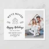 Modern Holiday Gingerbrood House Photo Moving Aankondigingskaart (Voorkant)