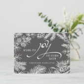 Modern Holiday Joy Botanical Winter Branches Feestdagenkaart (Staand voorkant)