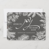 Modern Holiday Joy Botanical Winter Branches Feestdagenkaart (Voorkant)
