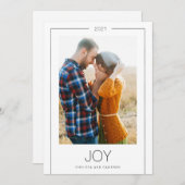 Modern Holiday Joy-fotokaart (Voorkant / Achterkant)