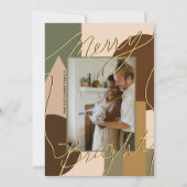 Modern Holiday Merry Bright Earth-tones Foto Geo (Voorkant)