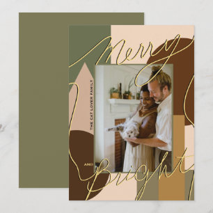 Modern Holiday Merry Bright Earth-tones Foto Geo