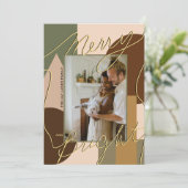 Modern Holiday Merry Bright Earth-tones Foto Geo (Staand voorkant)