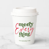 Modern Holiday Minimalist Merry Alles Papieren Bekers (Achterkant)