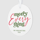 Modern Holiday Minimalist Merry Alles Photo Ornament (voorkant)