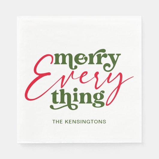 Modern Holiday Minimalist Merry Alles Servet (Voorkant)