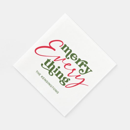 Modern Holiday Minimalist Merry Alles Servet (Hoek)