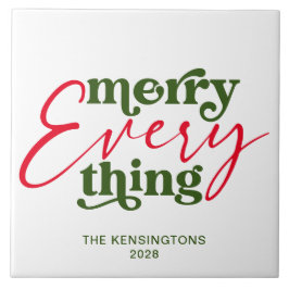 Modern Holiday Minimalist Merry Alles Tegeltje