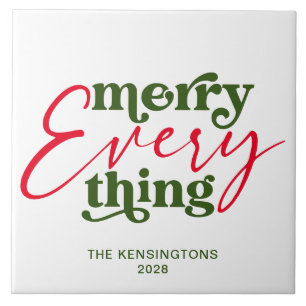 Modern Holiday Minimalist Merry Alles Tegeltje