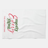 Modern Holiday Minimalist Merry Alles Theedoek (Horizontaal)