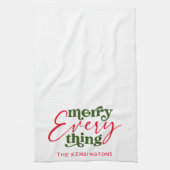 Modern Holiday Minimalist Merry Alles Theedoek (Verticaal)