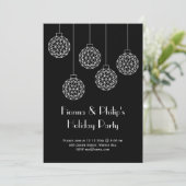 Modern Holiday Party Black Kaart (Staand voorkant)